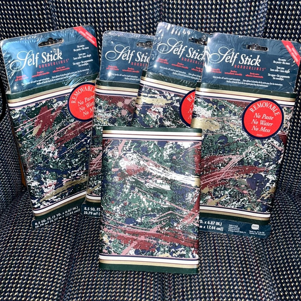 5 packages of self stick borders removable no paste, water or mess 5 yd each